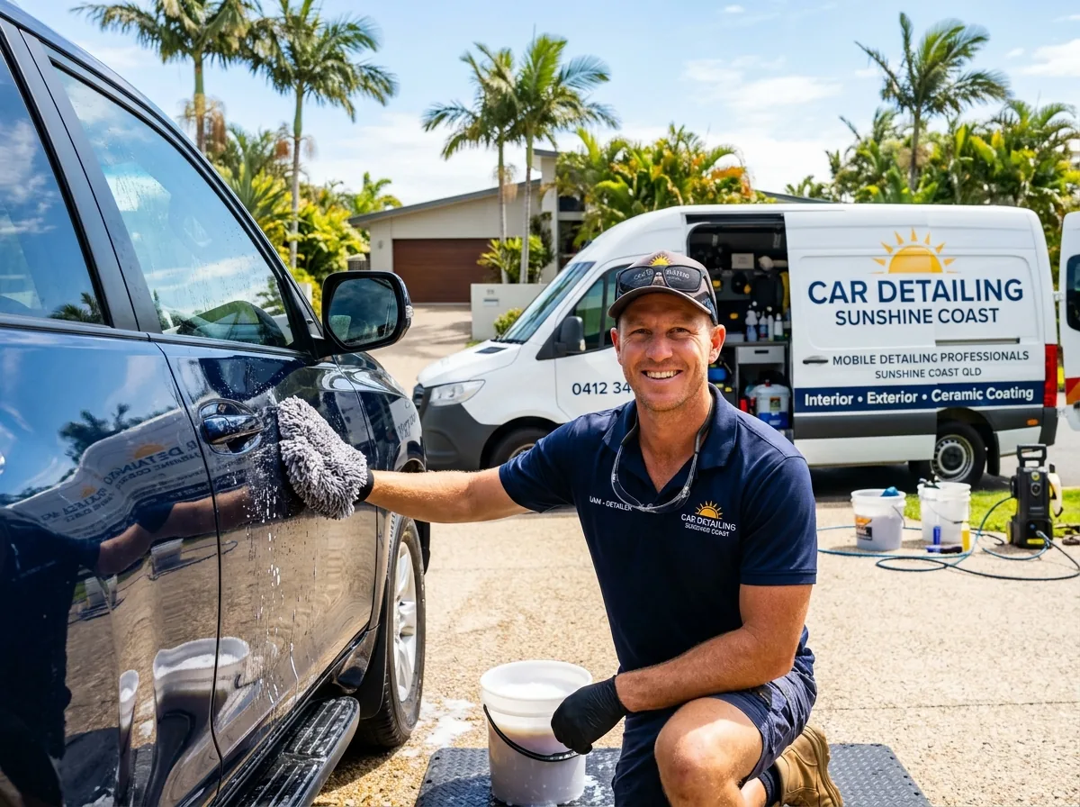 Mobile car detailer with the Car Detailing Sunshine Coast van
