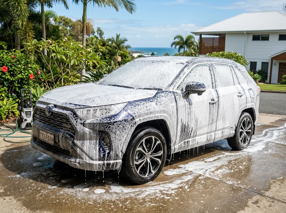 Glossy car after an exterior detail on the Sunshine Coast