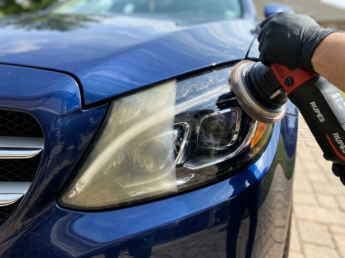 Headlight restoration and polishing on the Sunshine Coast
