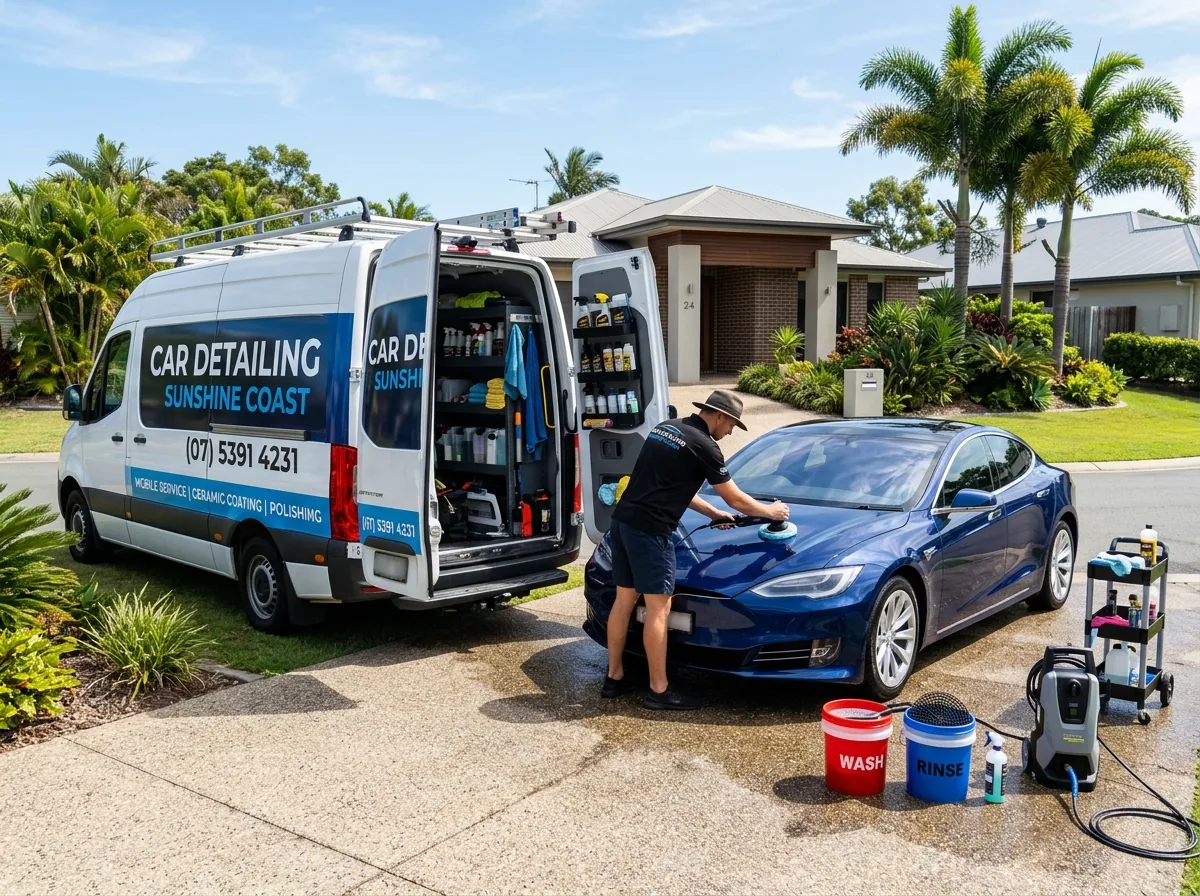 Mobile car detailing at a Sunshine Coast home